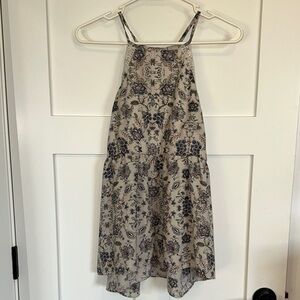 Maurices Floral Halter Top - Cream and Blue